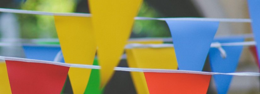 Image of colourful event bunting.